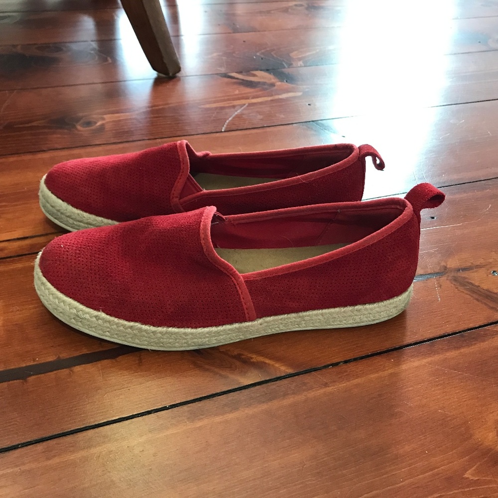Clarks Red Slip On Shoes - Size 8.5